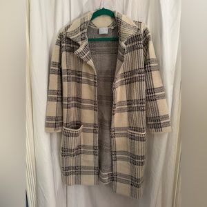 Cyrus open front cardigan sweater heavy jacket like xs beige black